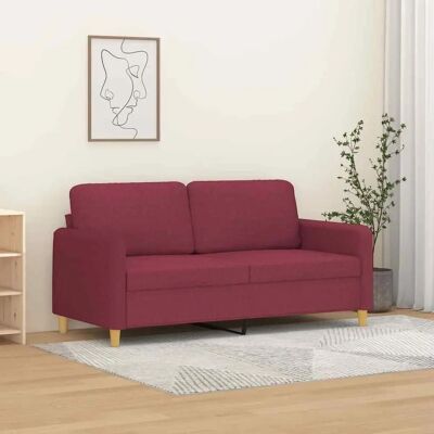 vidaXL Canapé 2 Places Tissu Rouge Vin 140cm - Publicité vidaXL Canapé 2 Places Tissu Rouge Vin 140cm - Publicité