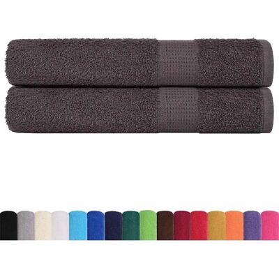 vidaXL Kylpypyyhkeet 2 kpl Tummanharmaa - 100% puuvilla, 100x200 cm vidaXL Kylpypyyhkeet 2 kpl Tummanharmaa - 100% puuvilla, 100x200 cm