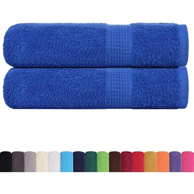 vidaXL Bath Towels 2 pcs Blue 100x150 cm - Bath Towels vidaXL Bath Towels 2 pcs Blue 100x150 cm - Bath Towels