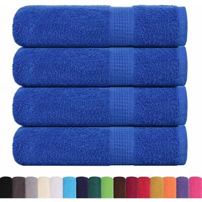 vidaXL Blauwe katoenen badhanddoeken - 4 stuks - 100x150 cm - 360 g/m² vidaXL Blauwe katoenen badhanddoeken - 4 stuks - 100x150 cm - 360 g/m²