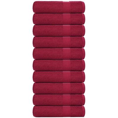 vidaXL Gästetücher 10 Stk. 360 G/M² 100% Baumwolle Bordeauxrot - Hand Towels vidaXL Gästetücher 10 Stk. 360 G/M² 100% Baumwolle Bordeauxrot - Hand Towels