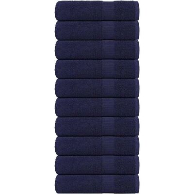 vidaXL Toallas de baño 10 pzas Azul marino 100x150 cm - Toallas de baño vidaXL Toallas de baño 10 pzas Azul marino 100x150 cm - Toallas de baño