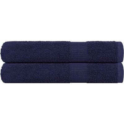 vidaXL Marineblaue Saunahandtücher - 2 Stück 80x200 cm vidaXL Marineblaue Saunahandtücher - 2 Stück 80x200 cm