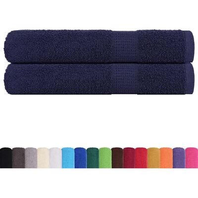 vidaXL Handdoeken 2 st. Marineblauw 100x200 cm - Handdoeken vidaXL Handdoeken 2 st. Marineblauw 100x200 cm - Handdoeken