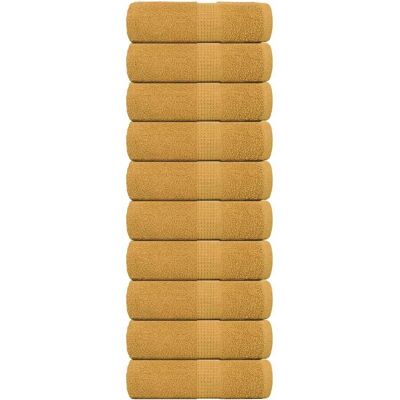 vidaXL Gold Cotton Soap Towels - 10pcs 30x30cm vidaXL Gold Cotton Soap Towels - 10pcs 30x30cm
