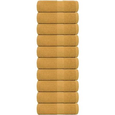 vidaXL Gold Baumwoll Gästetücher - Gästetücher vidaXL Gold Baumwoll Gästetücher - Gästetücher