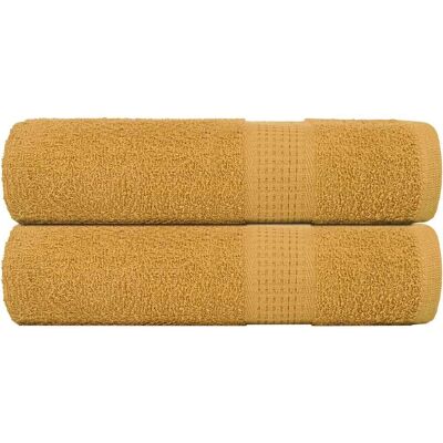 vidaXL Badetücher 2 Stk. En 360 G/M² 100% Baumwolle Gold - Badetücher vidaXL Badetücher 2 Stk. En 360 G/M² 100% Baumwolle Gold - Badetücher