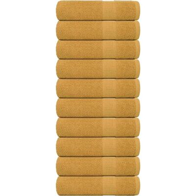 vidaXL Gold Baumwoll Duschtücher 10 stk - Duschtücher vidaXL Gold Baumwoll Duschtücher 10 stk - Duschtücher
