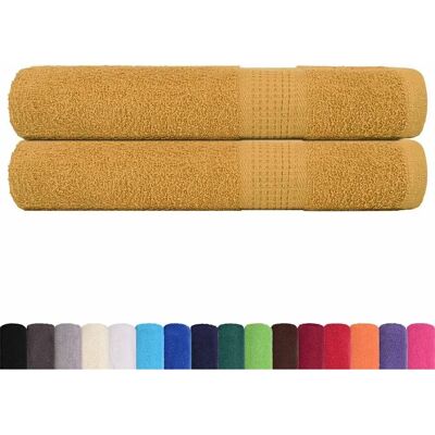 vidaXL Handtücher 2 Stk. Golden 100x200 cm - Handtücher vidaXL Handtücher 2 Stk. Golden 100x200 cm - Handtücher