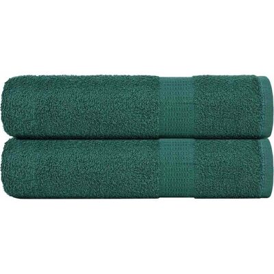 vidaXL Grüne 70x140 cm Baumwoll Duschtücher - 2 Stück vidaXL Grüne 70x140 cm Baumwoll Duschtücher - 2 Stück