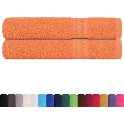 vidaXL Saunahandtücher 2 St. Orange 80x200 cm - Handtücher vidaXL Saunahandtücher 2 St. Orange 80x200 cm - Handtücher