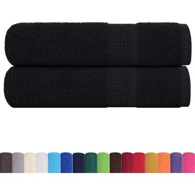 vidaXL Schwarze Duschtücher - 2 Stück 70x140 cm vidaXL Schwarze Duschtücher - 2 Stück 70x140 cm