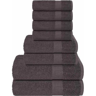 vidaXL Handtuch-Set 8 Stück - Baumwolle - 360 gsm - Anthrazit - Handtuch-Set vidaXL Handtuch-Set 8 Stück - Baumwolle - 360 gsm - Anthrazit - Handtuch-Set
