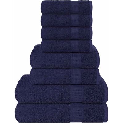 vidaXL 8-teiliges Navy Blue Handtuch Set - Handtuch Set vidaXL 8-teiliges Navy Blue Handtuch Set - Handtuch Set