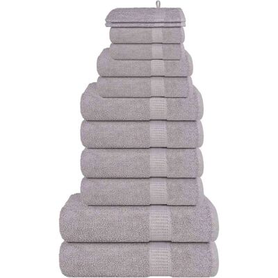 vidaXL 12-teiliges graues Baumwollhandtuch-Set - Handtuchset vidaXL 12-teiliges graues Baumwollhandtuch-Set - Handtuchset