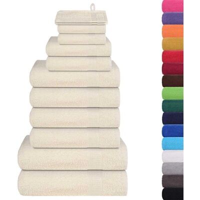 vidaXL 12-tlg. Handtuchset Creme - 360 g/m² - Baumwolle vidaXL 12-tlg. Handtuchset Creme - 360 g/m² - Baumwolle