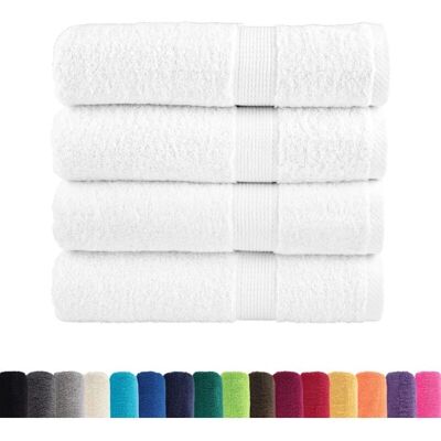 vidaXL Premium Sauna Handtücher 4 Stück Weiß 70x140cm - Handtücher vidaXL Premium Sauna Handtücher 4 Stück Weiß 70x140cm - Handtücher