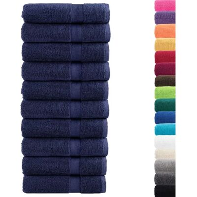 serviettes en coton bleu marine vidaXL 50x100cm - 10 pcs serviettes en coton bleu marine vidaXL 50x100cm - 10 pcs