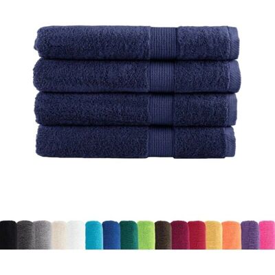 vidaXL SOLUND Marineblau Baumwollhandtücher - Handtücher vidaXL SOLUND Marineblau Baumwollhandtücher - Handtücher