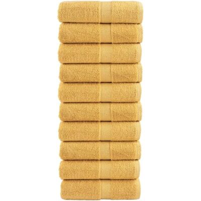vidaXL Oro 30x30cm 10 pcs Toallas de Sauna - Toallas vidaXL Oro 30x30cm 10 pcs Toallas de Sauna - Toallas