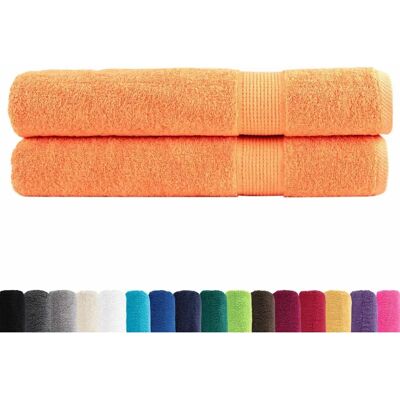 vidaXL Premium Sauna Handdoeken Absorberende Badhanddoek - 2 stuks - Oranje vidaXL Premium Sauna Handdoeken Absorberende Badhanddoek - 2 stuks - Oranje