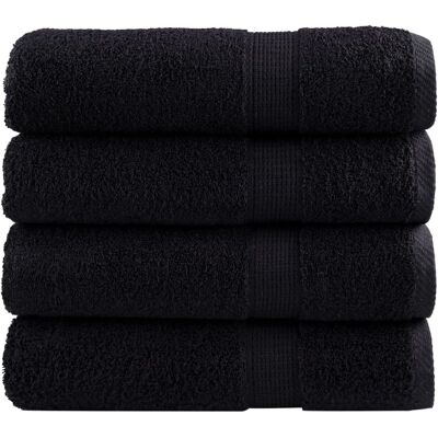 vidaXL Premium Duschhandtücher SOLUND 4 Stück Schwarz - Duschtücher vidaXL Premium Duschhandtücher SOLUND 4 Stück Schwarz - Duschtücher