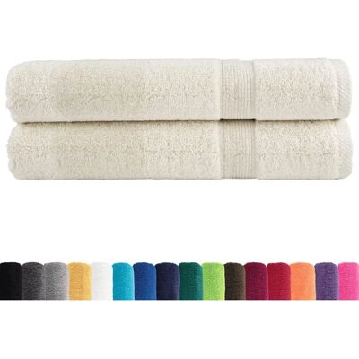 vidaXL Premium Sauna Handtücher - 2 Stück Creme 100x200 cm - Handtücher vidaXL Premium Sauna Handtücher - 2 Stück Creme 100x200 cm - Handtücher