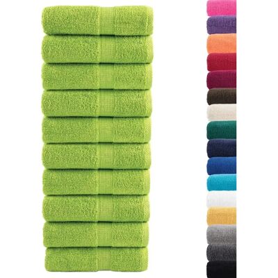 vidaXL Apfelgrüne Baumwollsaunatücher 10 stk - Handtücher vidaXL Apfelgrüne Baumwollsaunatücher 10 stk - Handtücher