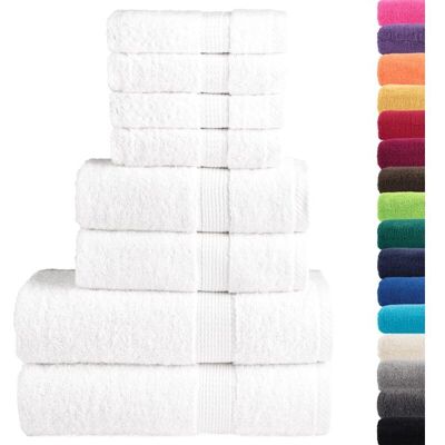 vidaXL Premium pyyhkeet - 8 kpl Valkoinen - Kylpypyyhkeet 600gsm vidaXL Premium pyyhkeet - 8 kpl Valkoinen - Kylpypyyhkeet 600gsm