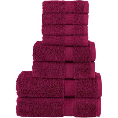 vidaXL Premium Håndklædesæt - 8 Stk Bordeaux - Badehåndklæder vidaXL Premium Håndklædesæt - 8 Stk Bordeaux - Badehåndklæder