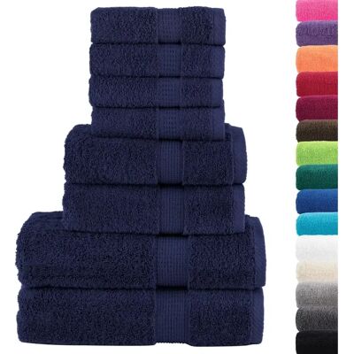 vidaXL Premium Handdoekenset 8-delig marineblauw - Badhanddoeken vidaXL Premium Handdoekenset 8-delig marineblauw - Badhanddoeken