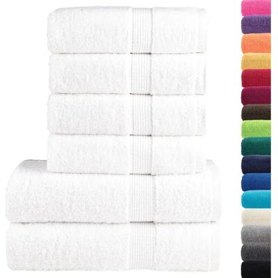 vidaXL Premium Handdoekenset Wit - 6 Stuks - 600 gsm vidaXL Premium Handdoekenset Wit - 6 Stuks - 600 gsm