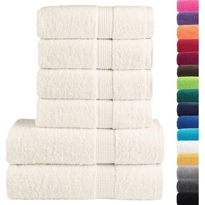 vidaXL Ensemble de Serviettes Premium 6 Pièces Crème - Ensemble de Serviettes - Publicité vidaXL Ensemble de Serviettes Premium 6 Pièces Crème - Ensemble de Serviettes - Publicité