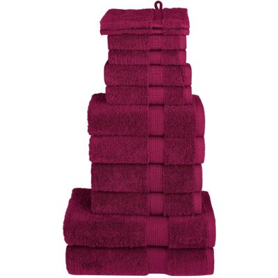 vidaXL 12-delige premium handdoekenset SOLUND Bordeaux - Handdoekenset vidaXL 12-delige premium handdoekenset SOLUND Bordeaux - Handdoekenset