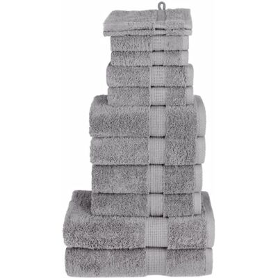 vidaXL Premium Handdoekenset SOLUND Grijs - 12 stuks, 600 gsm vidaXL Premium Handdoekenset SOLUND Grijs - 12 stuks, 600 gsm