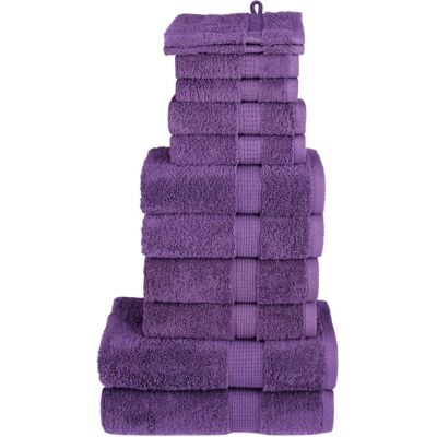 vidaXL 12-teiliges Premium Handtuch-Set SOLUND Lila - Handtuchset vidaXL 12-teiliges Premium Handtuch-Set SOLUND Lila - Handtuchset