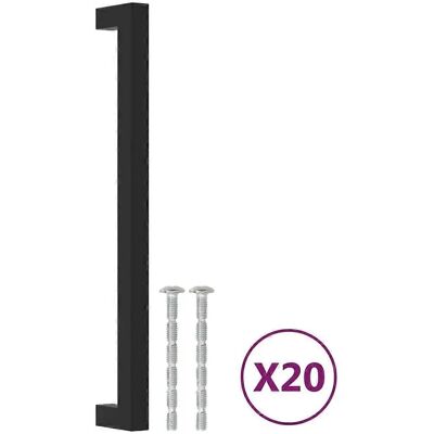 vidaXL Schwarze Edelstahl Möbelgriffe 20 Stück - Schrank- & Schubladengriffe vidaXL Schwarze Edelstahl Möbelgriffe 20 Stück - Schrank- & Schubladengriffe