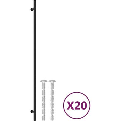 vidaXL Möbelgriffe 20 St. Schwarz 480 mm Edelstahl - Möbelgriffe vidaXL Möbelgriffe 20 St. Schwarz 480 mm Edelstahl - Möbelgriffe