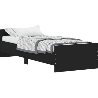 vidaXL 835947 Bettgestell - Schwarzes Ingenieurholz 75x190cm vidaXL 835947 Bettgestell - Schwarzes Ingenieurholz 75x190cm