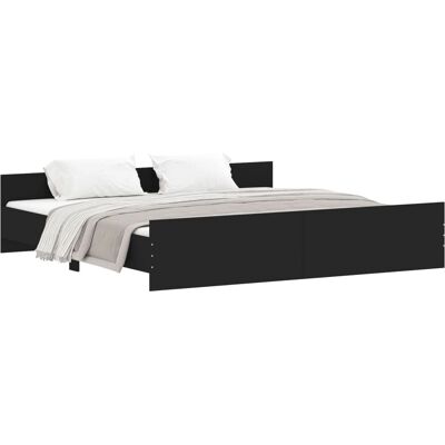 Struttura letto nera 200x200cm vidaXL con testiera e pediera - Struttura di letto Struttura letto nera 200x200cm vidaXL con testiera e pediera - Struttura di letto