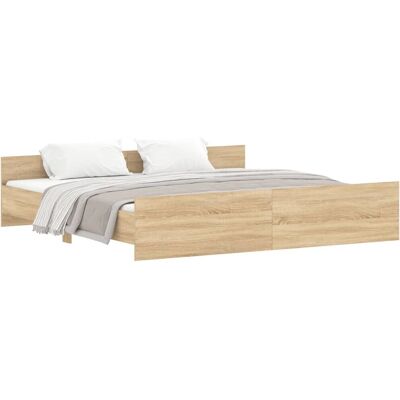 vidaXL Bettgestell Sonoma Eiche - Für 200x200 cm Matratze vidaXL Bettgestell Sonoma Eiche - Für 200x200 cm Matratze