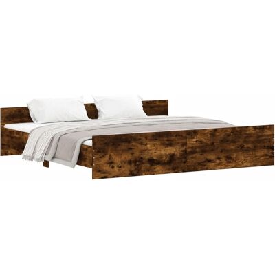 vidaXL Räucher Eiche Bettgestell - 200x200 cm - Bettgestell vidaXL Räucher Eiche Bettgestell - 200x200 cm - Bettgestell