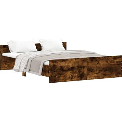 Struttura letto vidaXL in rovere affumicato - Supporta materasso 140x200 cm Struttura letto vidaXL in rovere affumicato - Supporta materasso 140x200 cm
