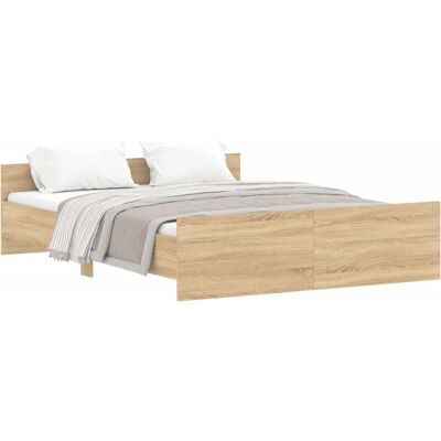 vidaXL Sonoma Eiche Bettgestell - 150x200 cm vidaXL Sonoma Eiche Bettgestell - 150x200 cm