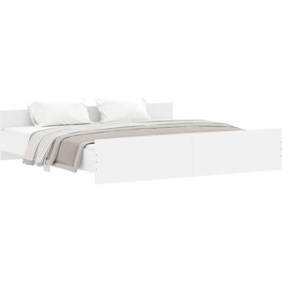 vidaXL Struttura letto bianca 180x200 cm con testiera - Letto vidaXL Struttura letto bianca 180x200 cm con testiera - Letto