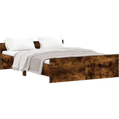 vidaXL Bettrahmen mit Räucher-Eiche - 140x190cm - Bettgestell vidaXL Bettrahmen mit Räucher-Eiche - 140x190cm - Bettgestell