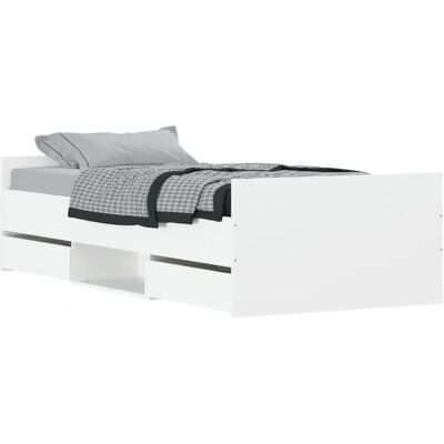 vidaXL Bettgestell 100x200cm Weiß mit Kopf- & Fußteil vidaXL Bettgestell 100x200cm Weiß mit Kopf- & Fußteil