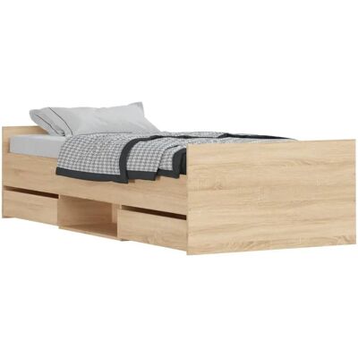 vidaXL Bettgestell mit Sonoma Eiche - Bed Frame vidaXL Bettgestell mit Sonoma Eiche - Bed Frame