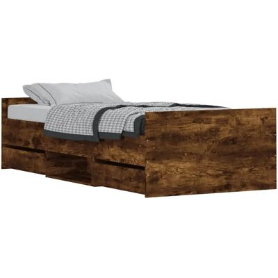 vidaXL Bettgestell - Räuchereiche Unterstützung für 90x200 cm Matratze vidaXL Bettgestell - Räuchereiche Unterstützung für 90x200 cm Matratze