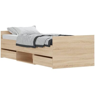 vidaXL Sonoma Eiche Bettgestell - Robust, Einfache Montage, Für 75x190 cm Matratze vidaXL Sonoma Eiche Bettgestell - Robust, Einfache Montage, Für 75x190 cm Matratze